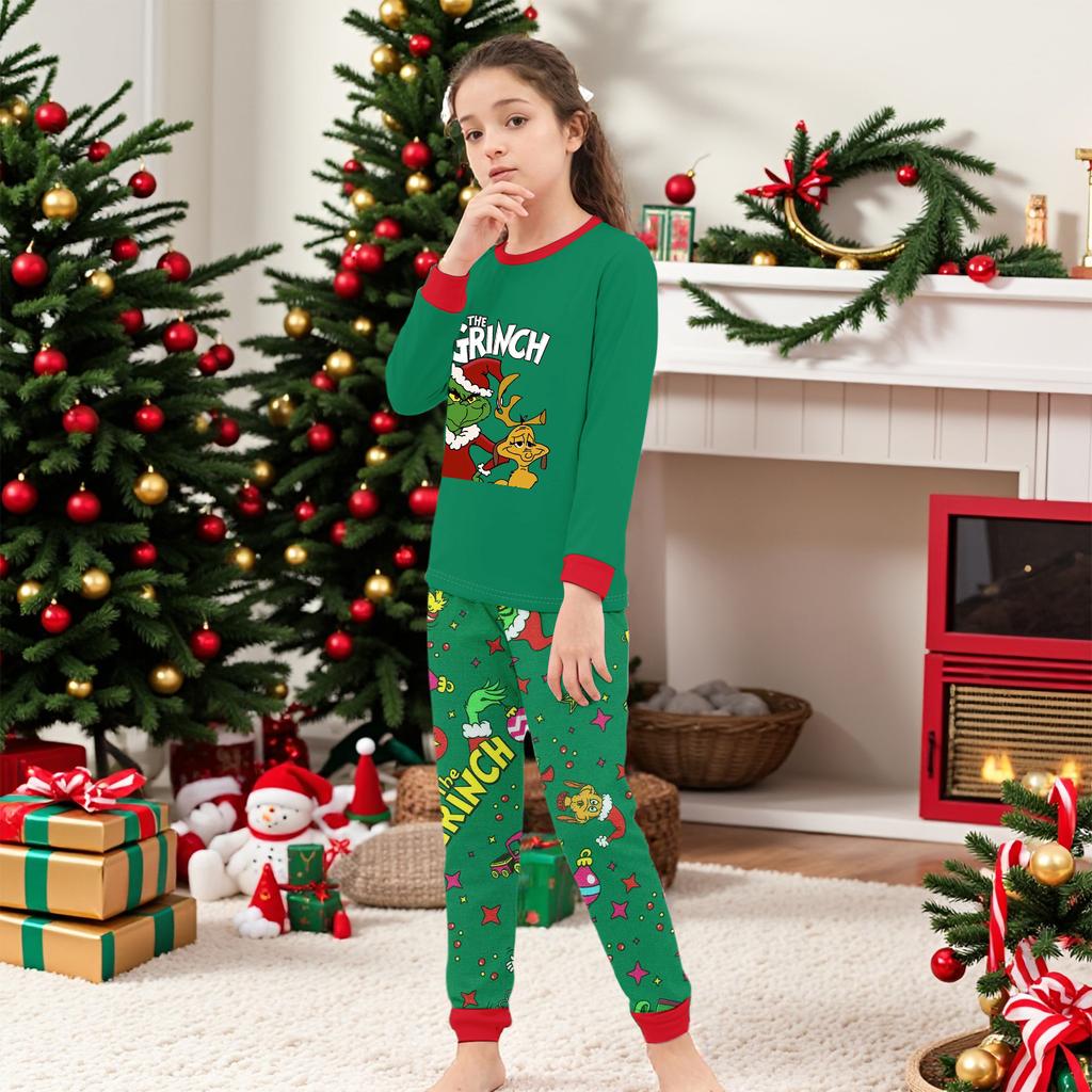 Christmas Prints Family Matching Long Sleeve Tops+Parhts Set Family Matching Sets