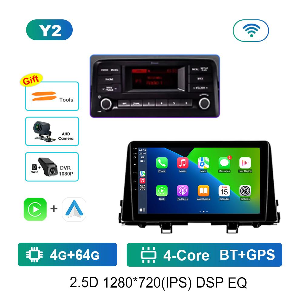 For KIA Morning 3 Picanto 2017 - 2020 Android Auto Car Video Multimedia Player Split Screen Carplay Bluetooth WiFi Navi GPS 4G
