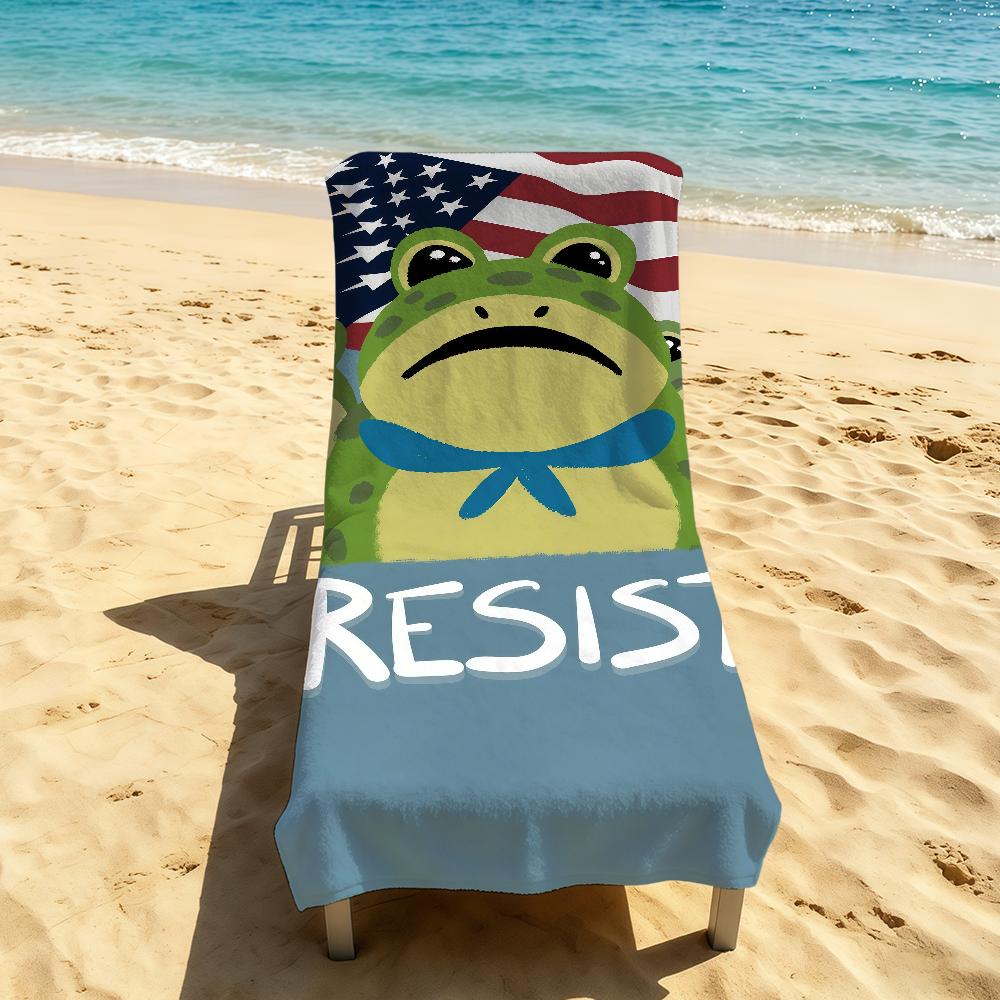Towel For Outdoor Camping Beach Towel Super Absorbent Portland Frog Resist Quick-Drying Summer Towel