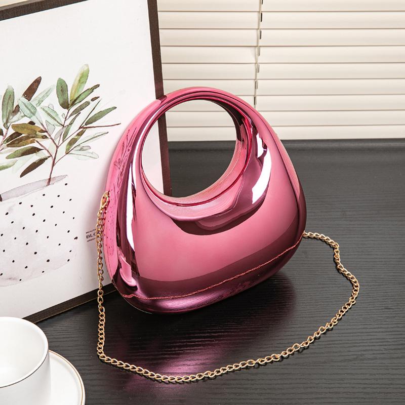 Elegante Acrylketten-Umhängetasche - Vielseitiges Knödeldesign