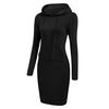 MAITA Donna Manica Lunga Felpa con Cappuccio Sexy Slim Fit Pullover Tunica Abito
