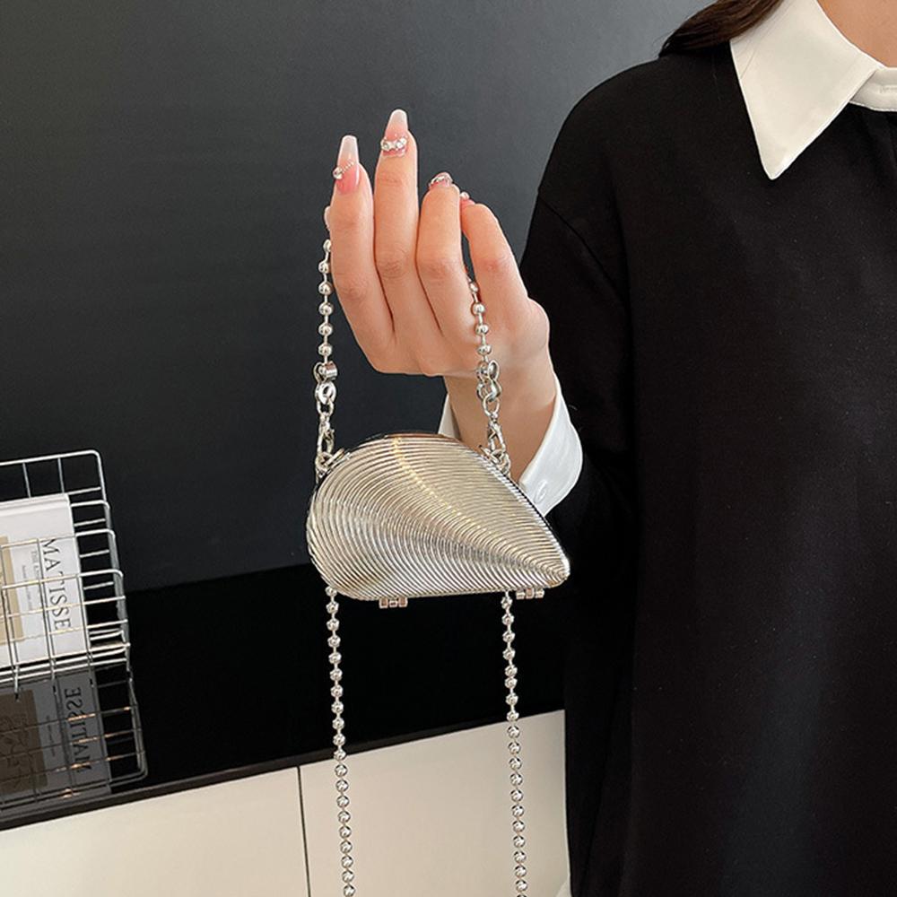 Mini Acrylic Shell Shoulder Bag Luxury Beaded Evening Bags for Women Clutch Handbags Coins Party Wedding Purses Crossbody Bag