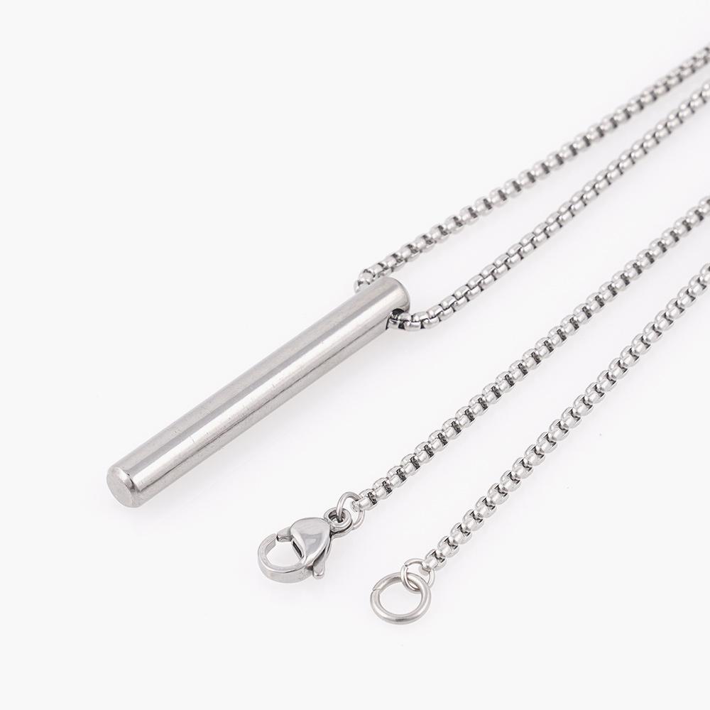 Jbans Classic Round Stick Pendant Chain Necklace (C2501-An869_Sv)