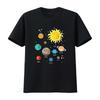 Mens Solar System Dwarf Planets Astronomy Lover Astronaut T Shirt Black 2XL Vintage Washed Versatile Soft Fashion Unisex