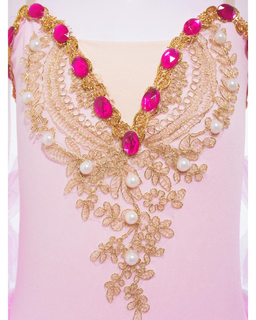 Rochie de dans tutu pentru fete, design fără mâneci, bretele spaghetti ajustabile, dantelă, decorată cu strasuri, fustă din plasă