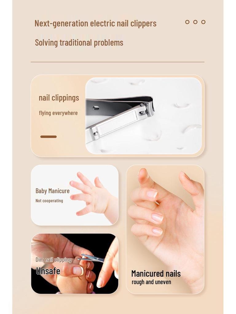 Electric 2-in-1 Automatic Nail Clipper for Adults & Children - Safe, No Pinch Manicure Tool for Elderly
