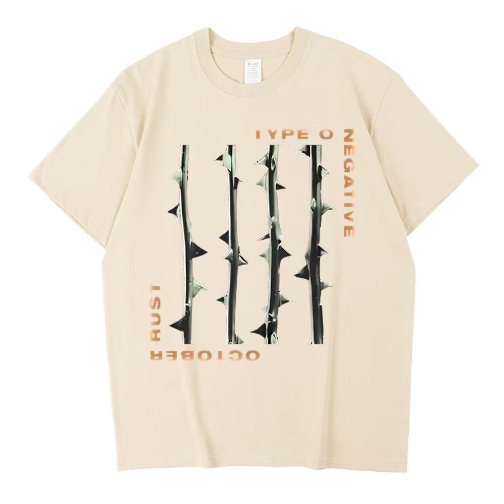 Type O Negative Vintage Punk Tee 2000s Hip Hop Cotton Breathable Short Sleeve Oversized Street T‑Shirts for Men Women Casual Retro Tops