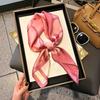 70cm White Stripe Nordic Style Silk Scarf Women Large Square Shawl Simple Chic Decorative Versatile Headwear Clothing Bags Scarf