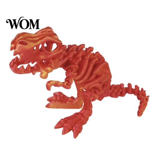 Desktop Dinosaur Ornament 3D Printed Figure, Movable Joints Smooth Opening Decoration, Tyrannosaurus Rex Model Gradient Metallic Texture Mini