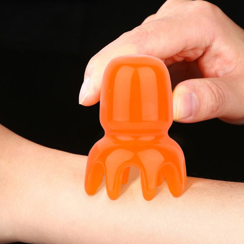 Head Octopus Comb Resin Meridian Acupoint Scraping Scalp Stick For Face Body Massage Brush Acupuncture SPA Gua Sha Beauty Tools