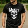 Vintage Misfits Skull T Shirt Rock Band Horror Punk Music Fan Gift Unisex Graphic Crewneck Retro Streetwear Pullover Top