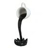 Coffee Cup Ornament Pouring Liquid Coffee Mug Resin Floating Spilling Coffee Cup  for Coffee Lover