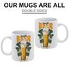 1pc 11oz Double-Sided Printed Mug for Beer Enthusiasts, Smooth Ceramic Cup, Fun and Practical Gift for Friends