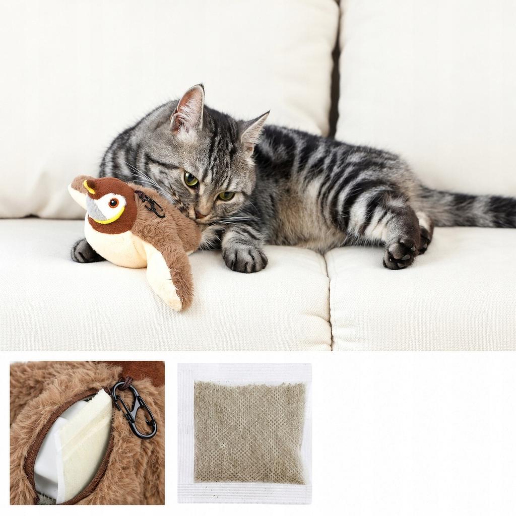 Nepfaivy USB Interactive Cat Bird 3 Movement Modes with Catnip