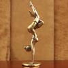 1 Pezzo Miniatura Ornamento da Tavolo Statua Testa di Ottone Yoga Inversione Modello di Bellezza Figure Accessori Decorazione per la Casa
