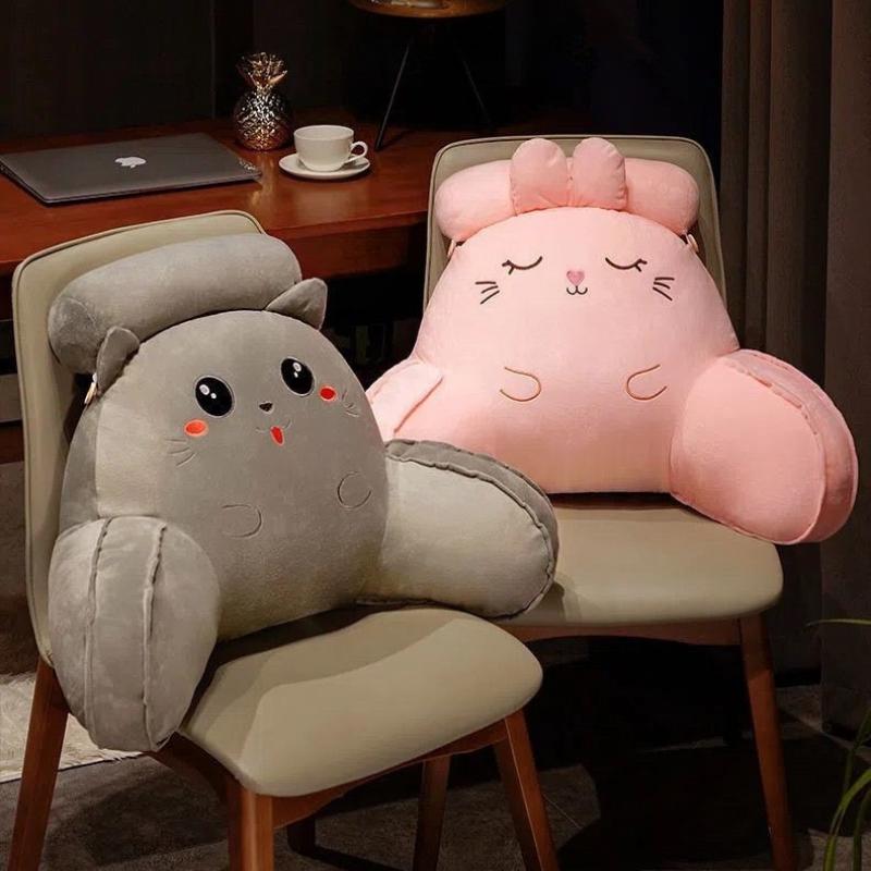 1pc Cartoon Cute Bed Back Cushions Soft Bag with Large Backrest Sofa Tatami Reading Support Pillow Lumbar Support Detachable and Washable Pillows