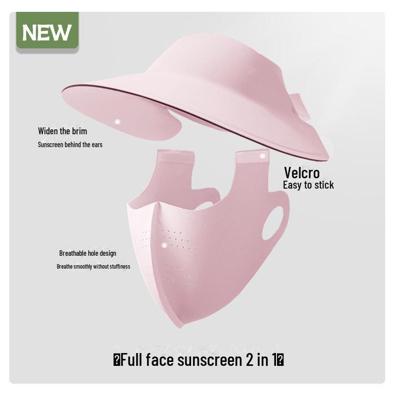 Women's Seamless Sun Protection Hat: Large Brim, Hollow Top for Cycling In Spring and Summer