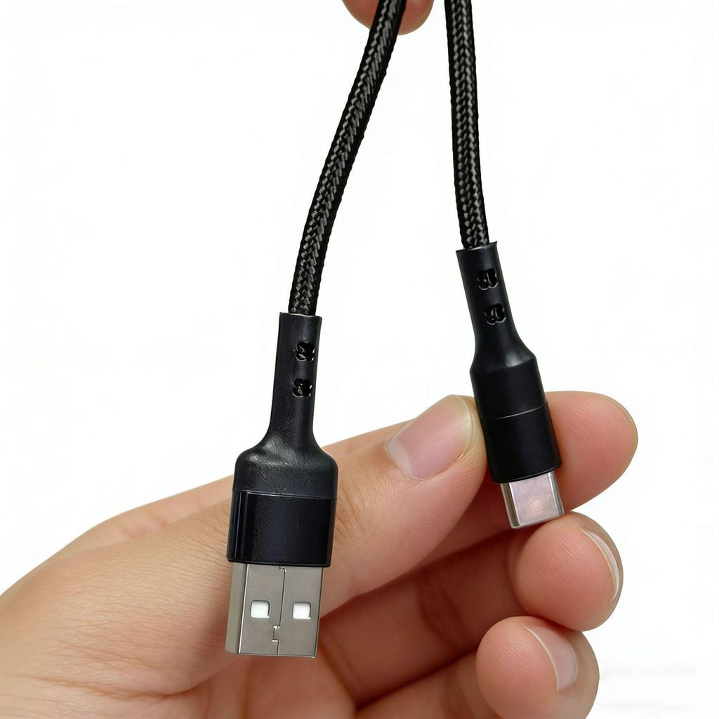 1m geflochtenes Nylon USB-C Ladekabel für Android-Handys