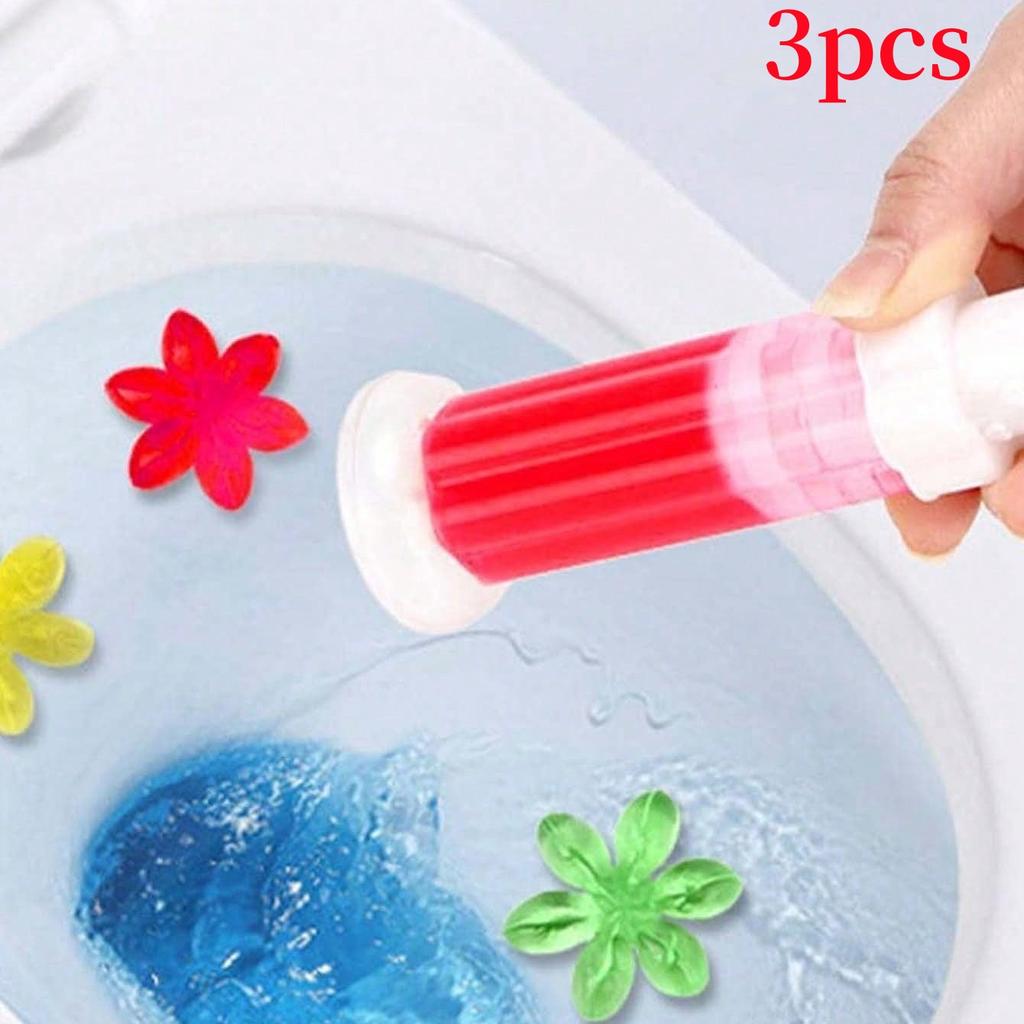 3-teiliges Toilettenreiniger-Gel mit frischen Blumen und aromatischem Abflussreiniger, Lufterfrischer, entfernt Gerüche, Badezimmer-Tools für Zuhause