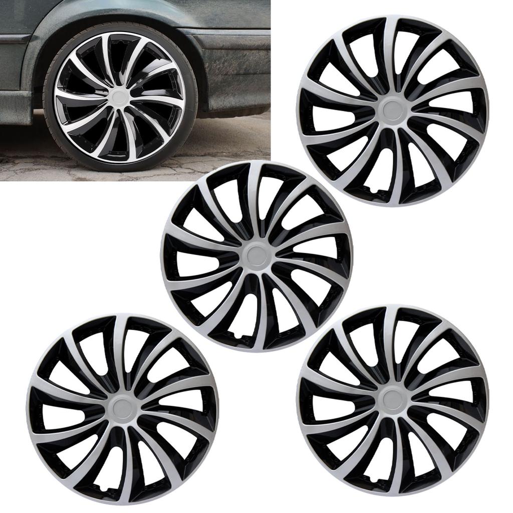 4 Piezas 14 Pulgadas Cubo Completo Aspecto Elegante Se Ajusta a Rueda R14 Cubierta para la Mayoría de Coches Camionetas SUV