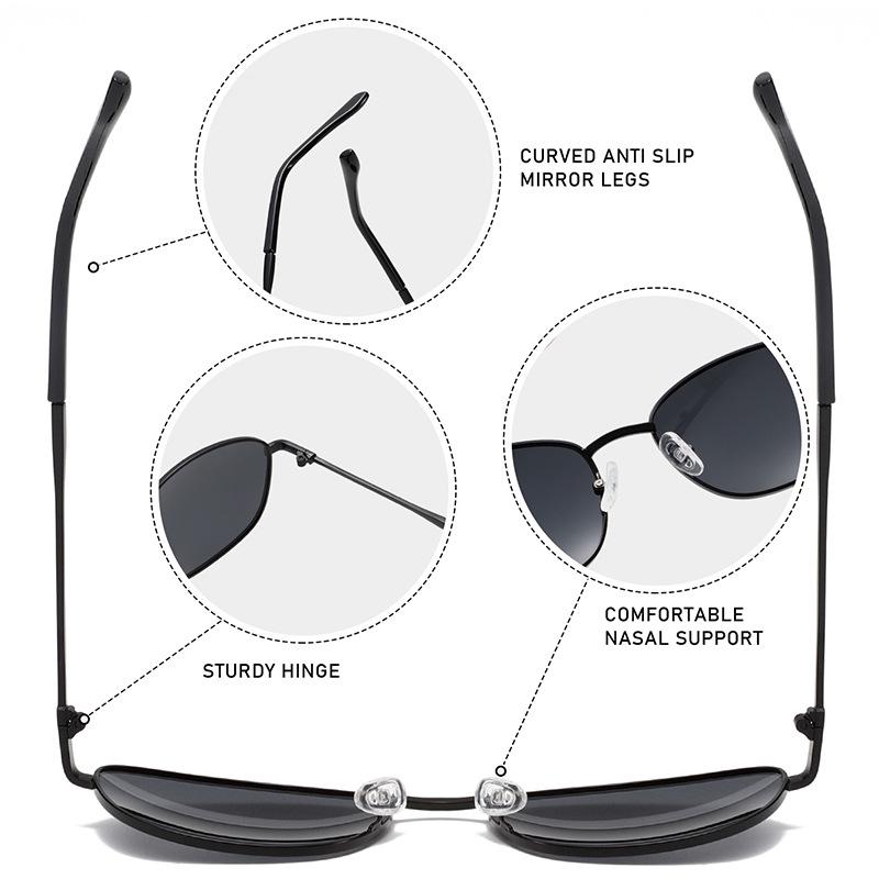 2312P Polarized Metal Round Frame Casual Sport Fashion Sunglasses