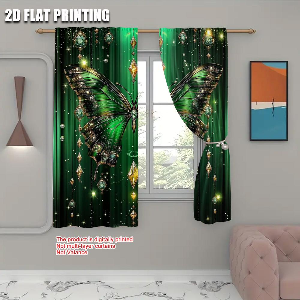 Party Window Curtains Butterfly Polyester Without Electricity Spring Holiday Decor Perfect Made Of Machine Washable