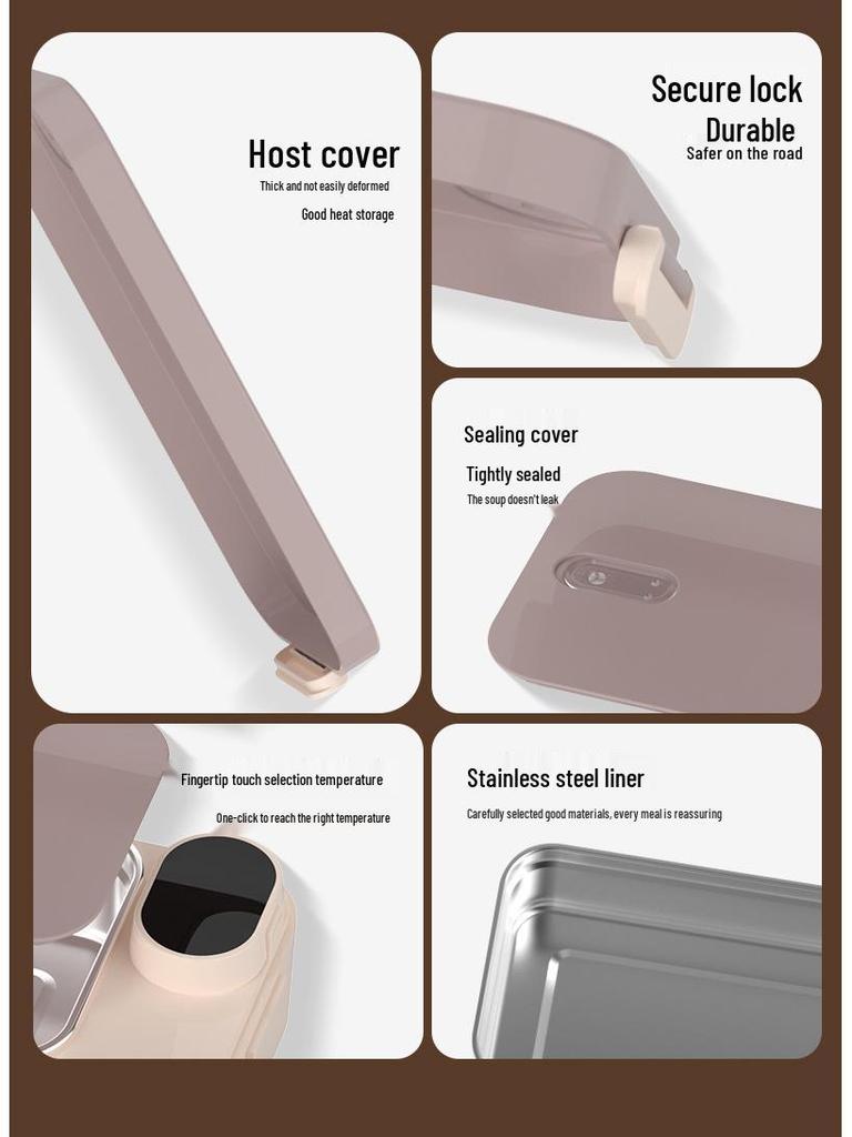 Bezprzewodowe podgrzewane pudełko na lunch USB - 900 ml Bento bez wody dla studentów i pracowników biurowych