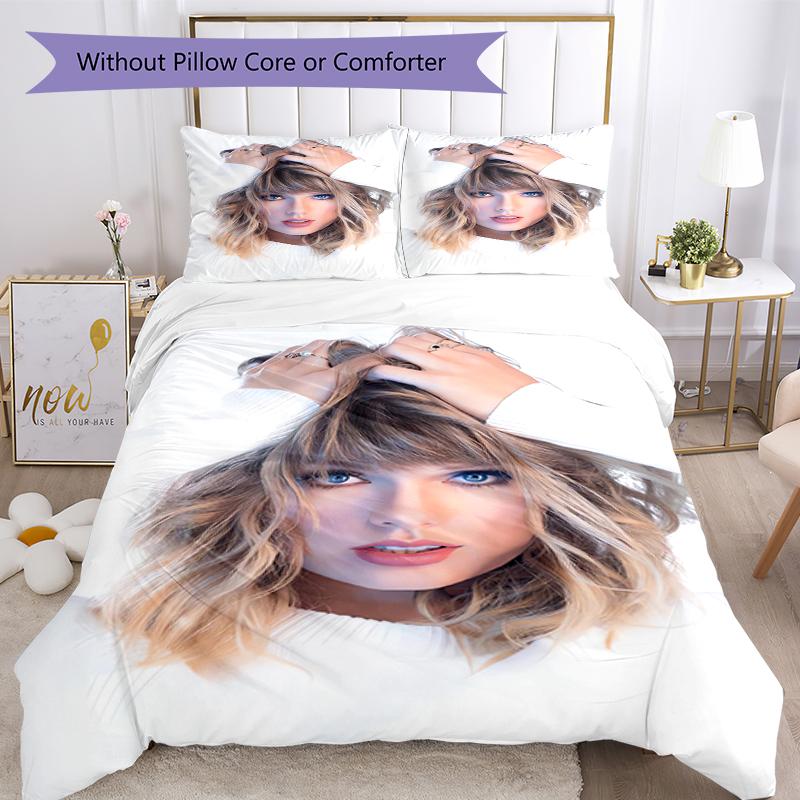 3pcs Taylor Swift Bedding Set Duvet Cover Closure Includes 1 Duvet Cover & 2 Pillowcases, Soft and Comfortable for All Seasons.