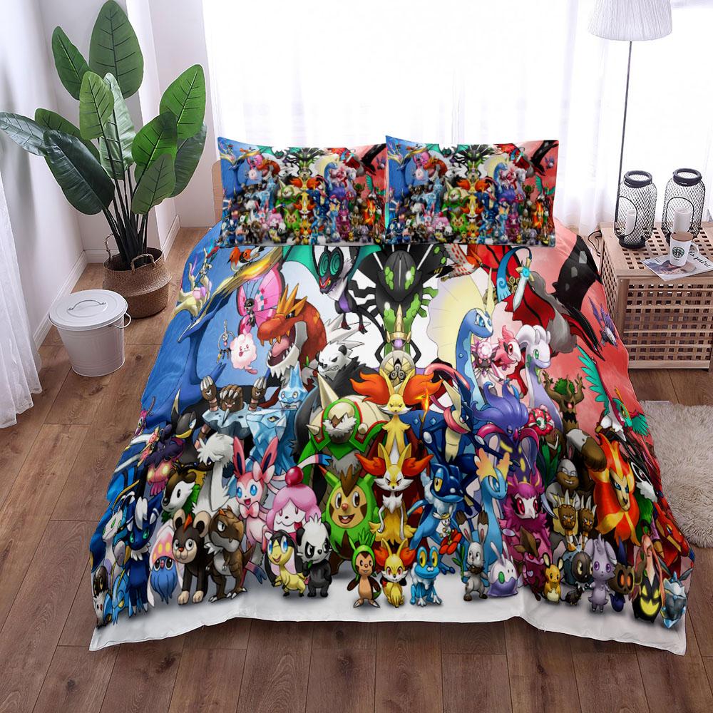 Adorable Cartoon Character Stickers Duvet Cover UK Single Double King US Twin Full Queen Size Bed Linen Set