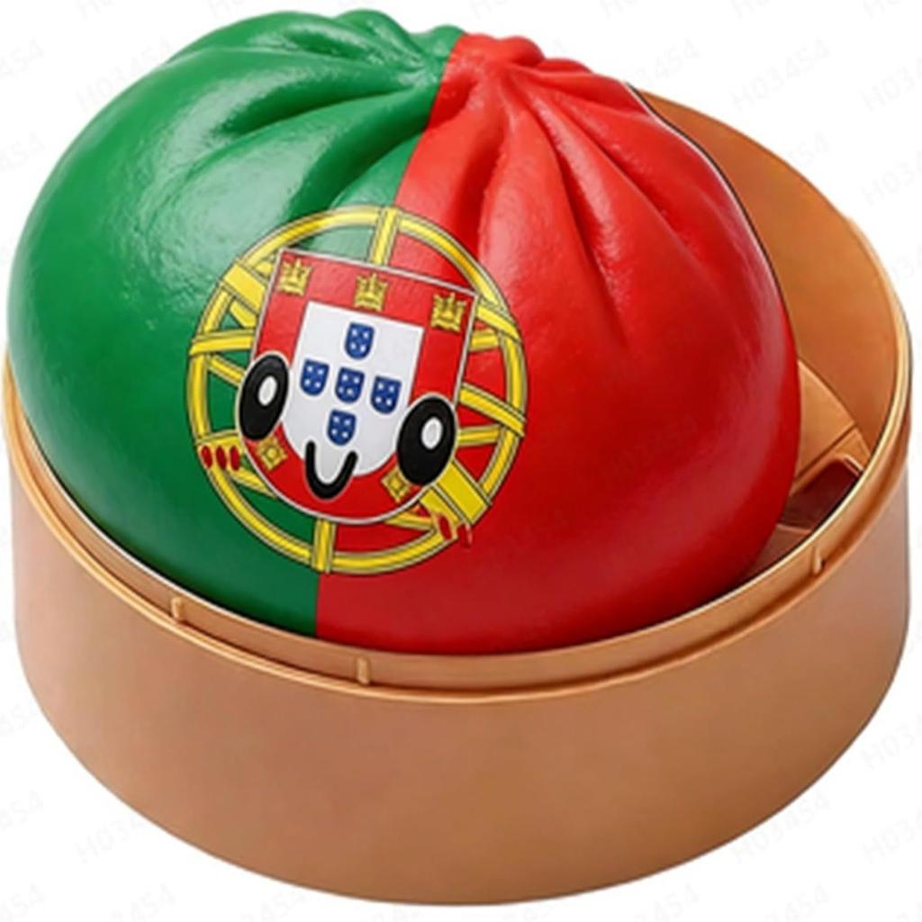Dumpling Squishy Toy Slow Rising Stress Relief Squeeze Toy with National Flag Print for Kids and Adults Home Office Decor