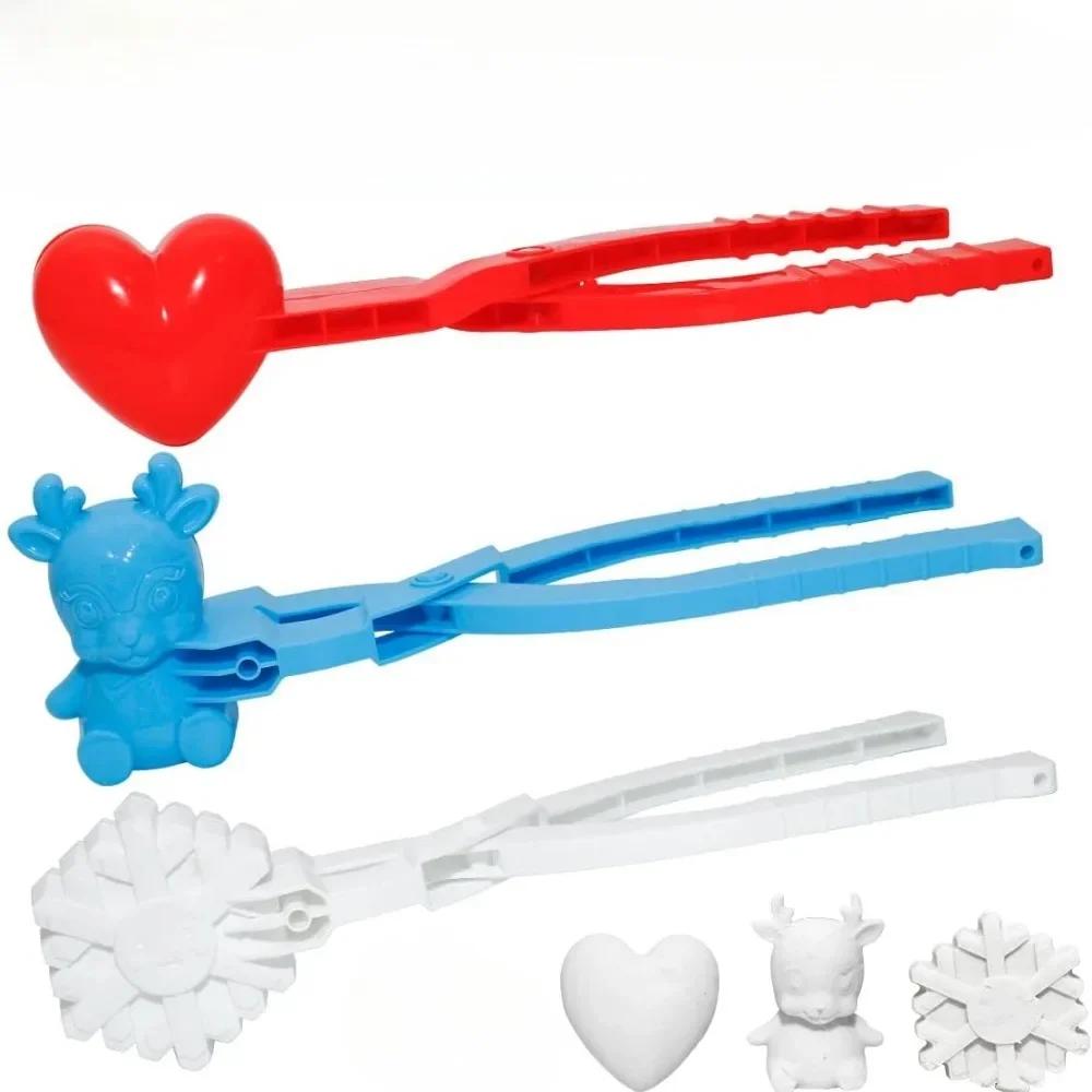 4Pcs Snowball Maker Clip Toys Funny Snow Ball Shapes Maker For Kids Winter Outdoor Snowball Fight Games Children Snow Ball Clip