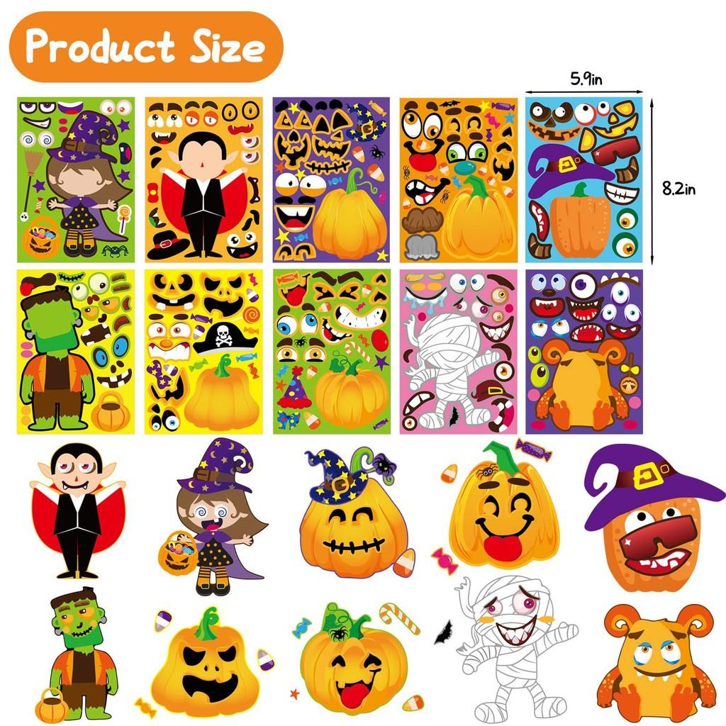 Colorful Cm2304009 Diy Pumpkin Stickers Set For Children Halloween Party Decorations