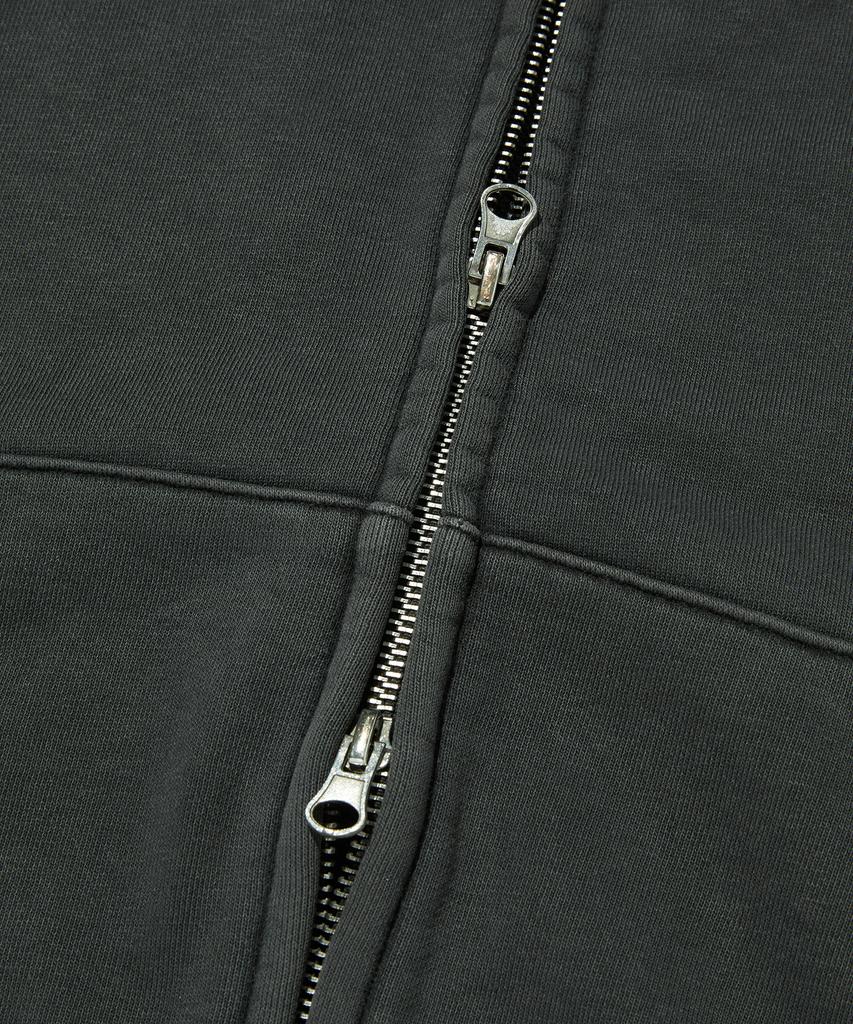 Suade Washed Hood Zip Up [Pigment Black]