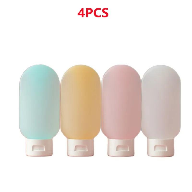 

3/4 шт./набор дорожных флаконов, набор 60 мл, многоразовый флакон, мягкий силиконовый контейнер для лосьона, шампуня, тюбик, пустая бутылка, оптовая продажа