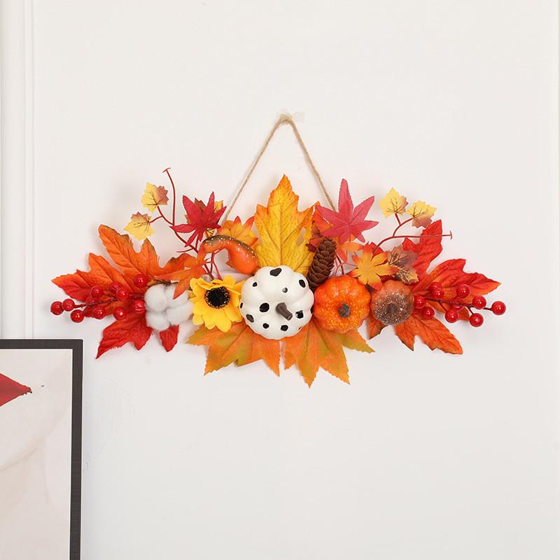 And Halloween Pumpkin Maple Leaf Wall Hanging Ornament For Holiday Decor Home