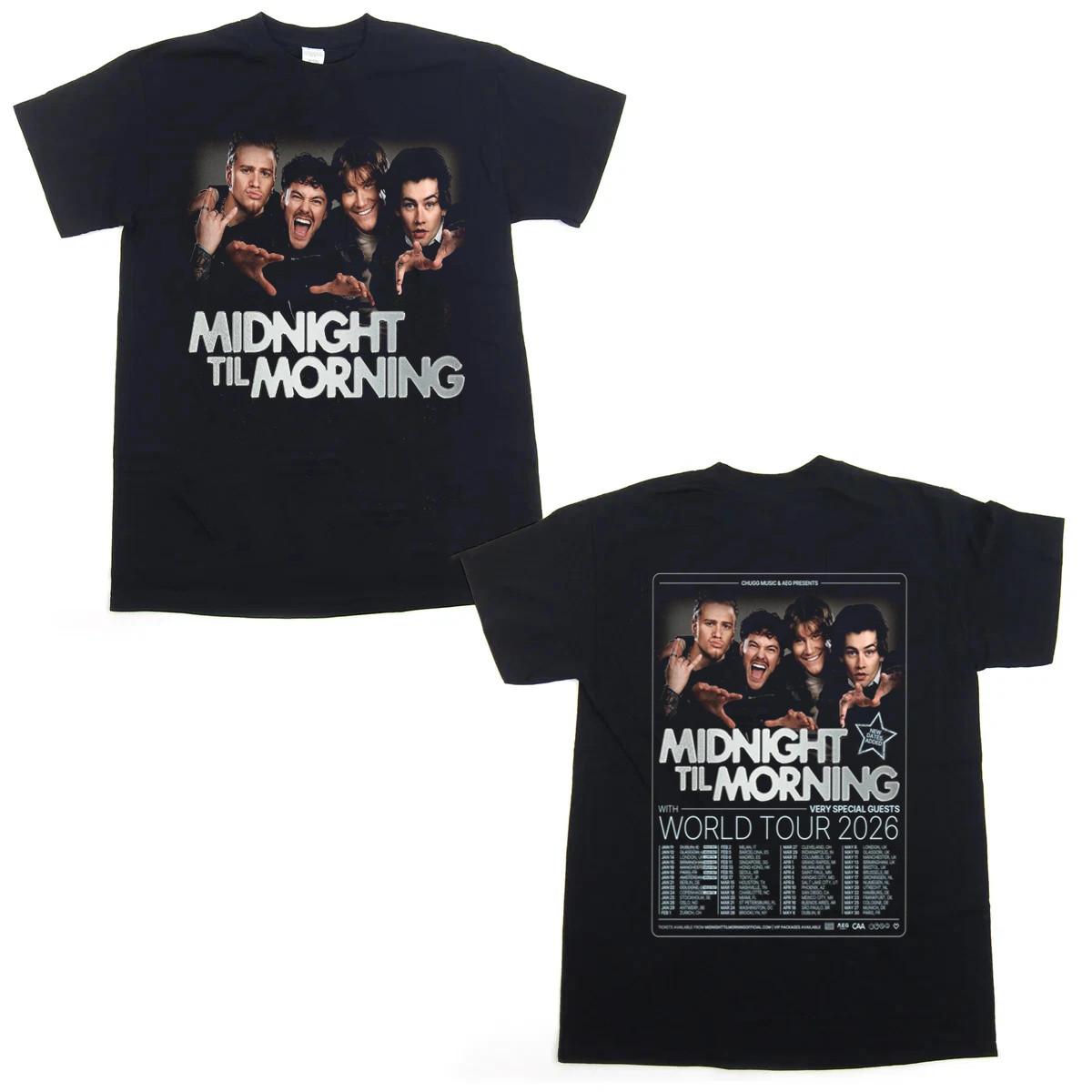 Midnight Til Morning 2 Sides World Tour 2026 Black S to 5XL Concert Shirt SN820 L