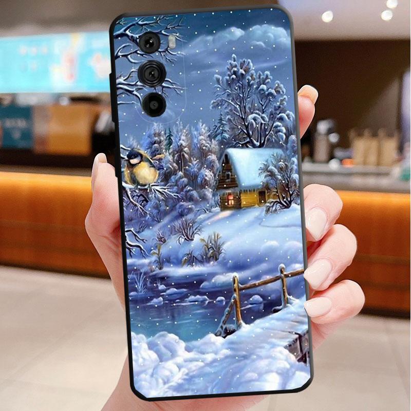 Phone Case For Motorola Edge 50 40 Pro 60 50 40 30 Ultra Neo Fusion Moto G85 G72 G53 G54 G84 G13 G32 Christmas Deer Snowman