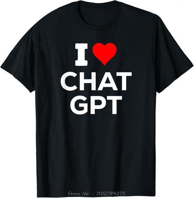 Funny Oversized T-shirt Cute I Heart Love ChatGpt AI Fun Men's Clothing Summer Fitness T Shirt Fashion Tees Cotton Tshirt