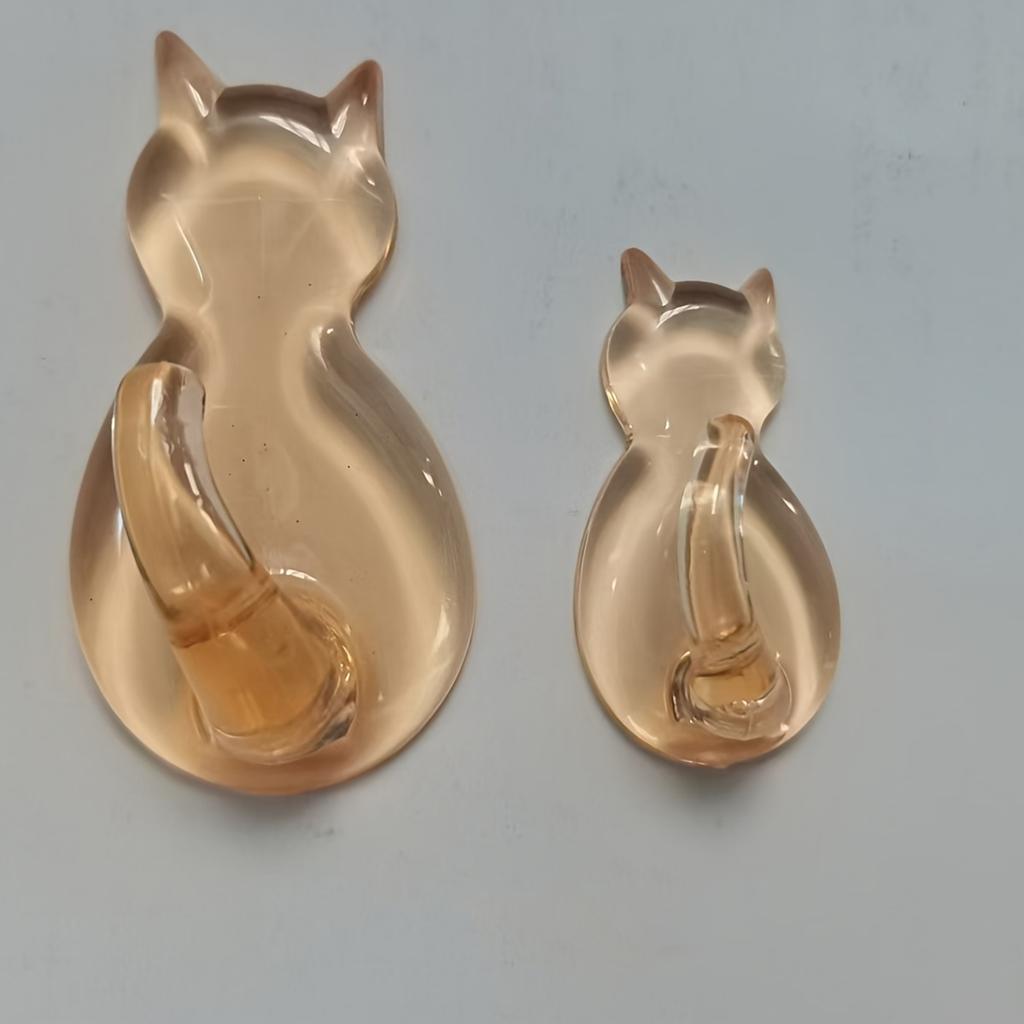 2pcs Adorable Cat-Shaped Sticky Hooks Easy Install, No Drilling Required Perfect for Hanging Belts, Keys For Kitchen Bathroom Office