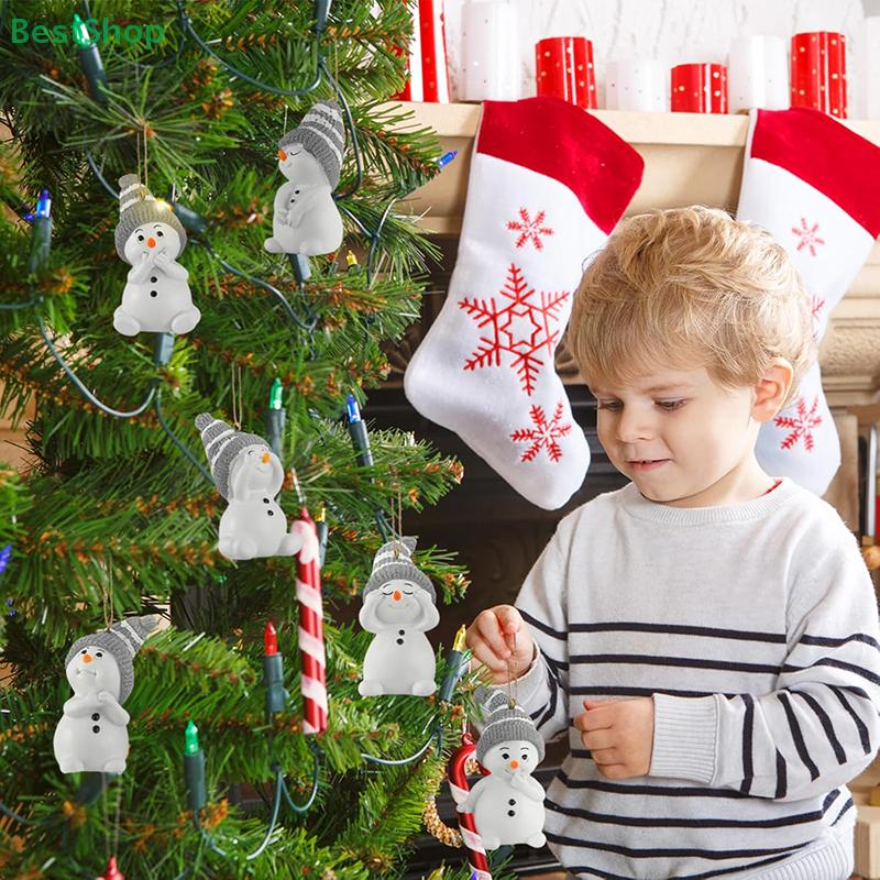 6/12/24Pcs Christmas Cute Snowman Decor Pendants for Winter Christmas Tree Decoration New Year Christmas Gifts Party Supplies