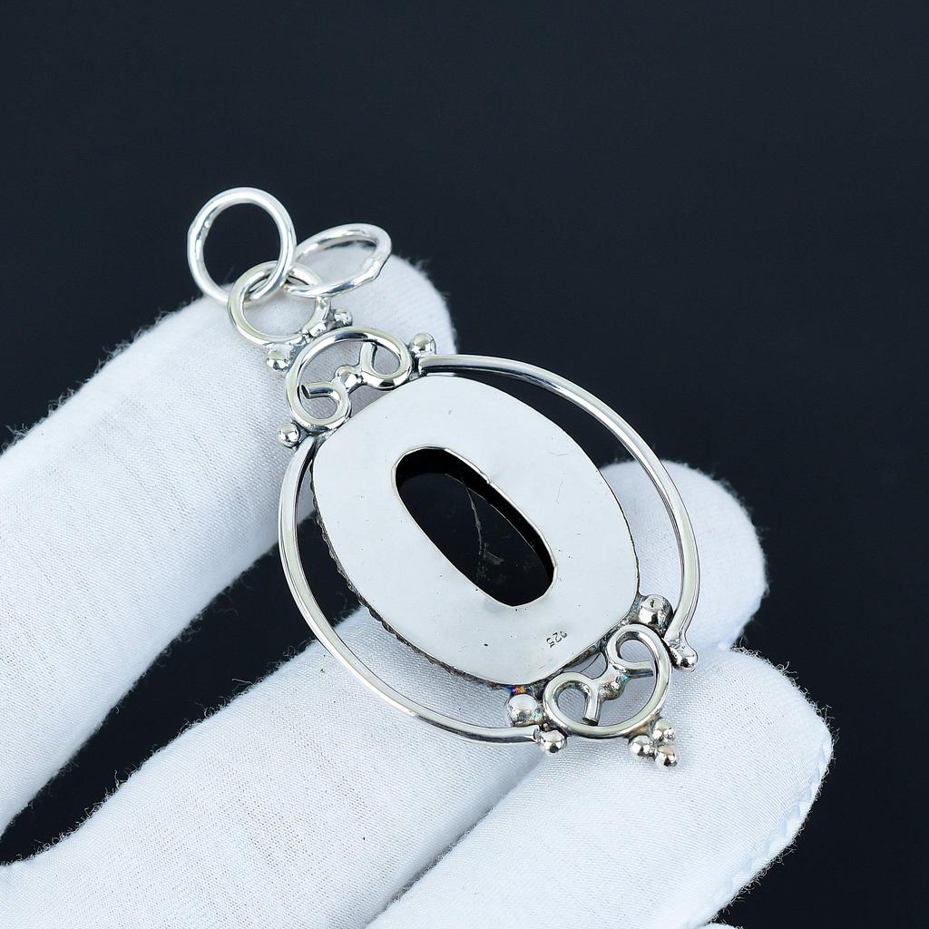 Black Onyx Pendant 925 Sterling Silver Bunny Pendant Handmade Jewelry Onyx Gemstone Silver Pendant Gift for her Gift for Mom Gift for wife