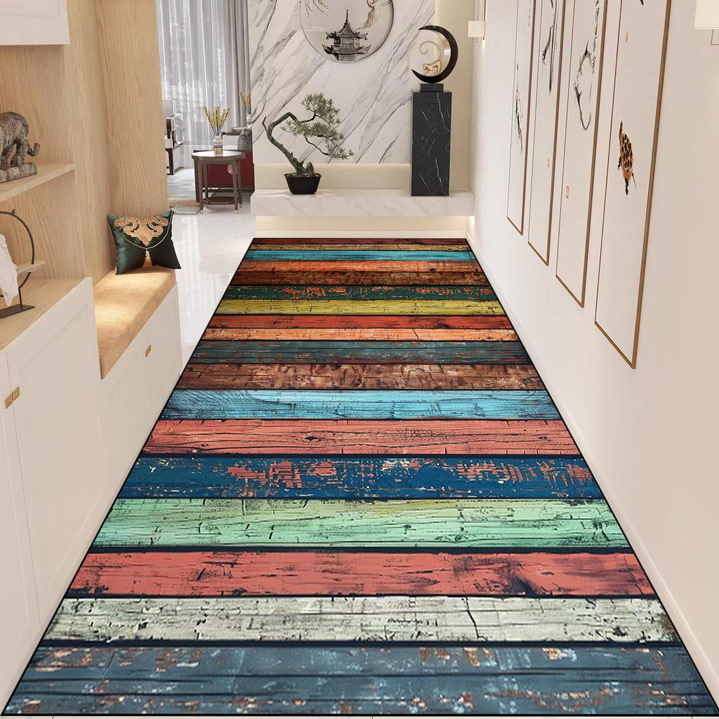 Luxuriöser Flur-Teppich im nordischen Stil, rutschfest, waschbar, langer Läufer, Durchgangsteppich, anpassbare Dekoration, Fußmatte für den Eingangsbereich