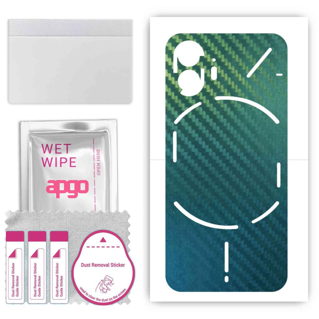 apgo Naklejka ochronna na tył kompatybilna z Nothing Phone 2, Folia Wrap, Folia, Winyl - Wzór Carbon Chameleon CAKA1