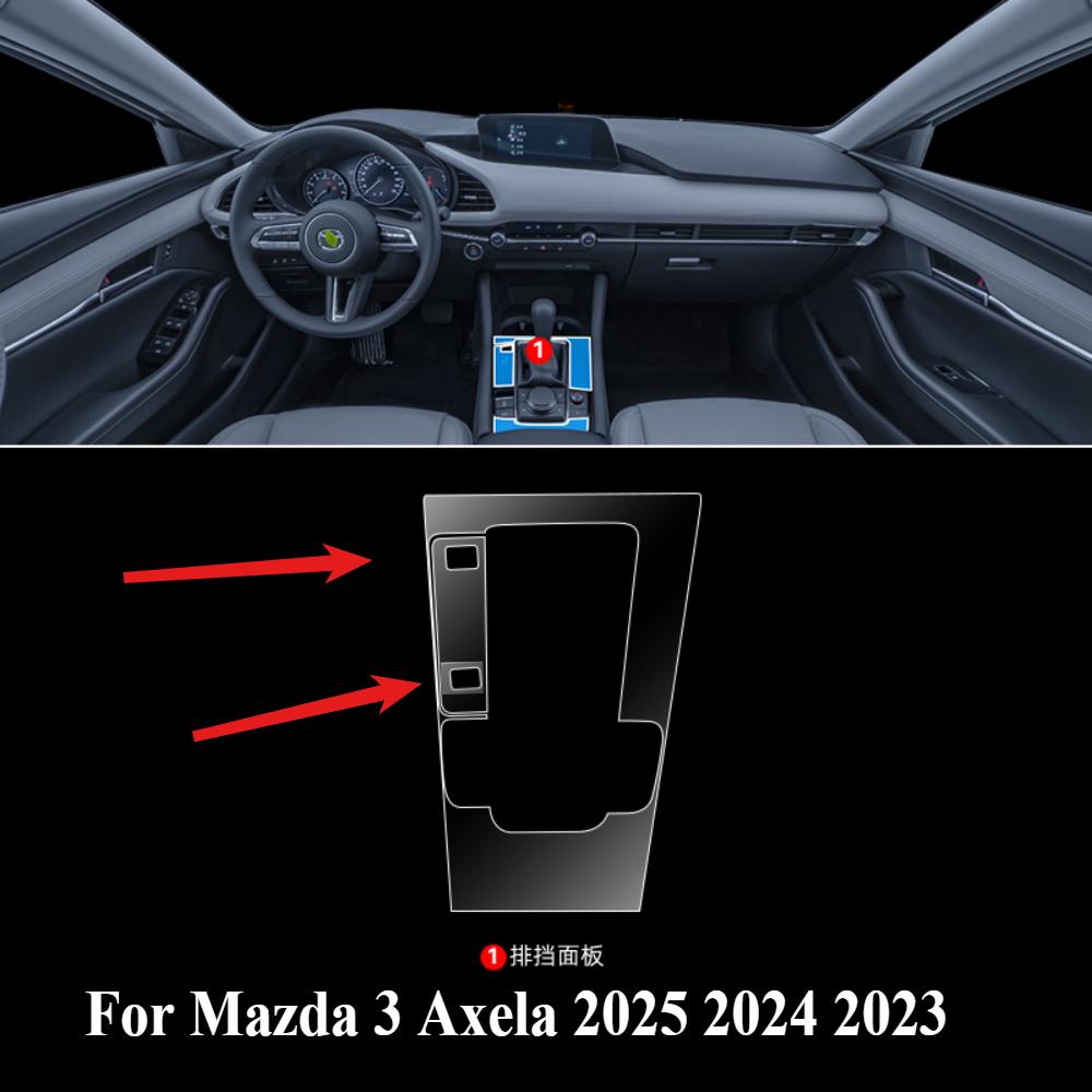 Für Mazda 3 Axela 2025 2024 Innenfolie TPU Schalthebelpanel Navigations-Mittelkonsole PPF Schutz Auto Zubehör Transparent zshkr45
