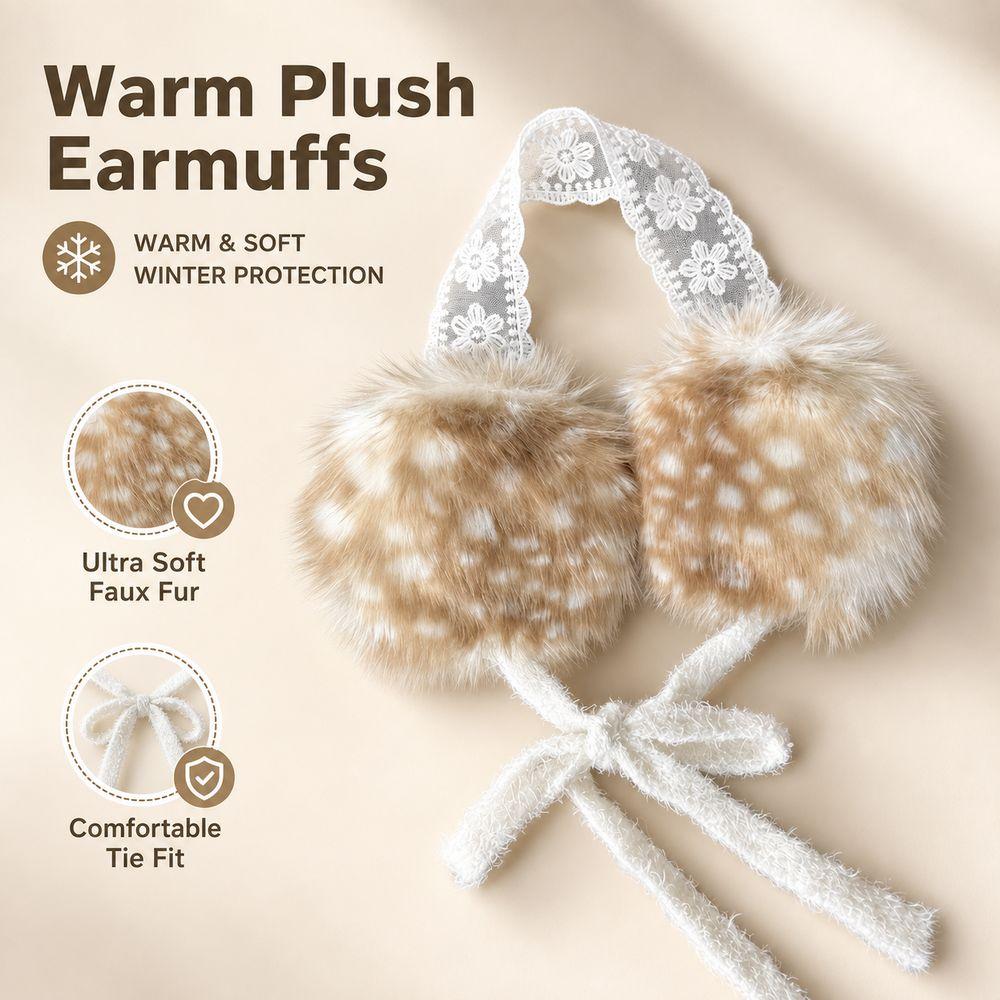 Soft Ear Cap Cold Proof Earmuffs Lace Design Plush Earmuffs Soft Lace Earmuffs Winter Season