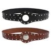 Alternative Fashion PU Leather Waist Belt Punk Rock Clothing Accessory Waist Girdle with Reinforced Metal Studs
