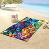 1Pc Pack, Microfiber Stained Glass Style Cat Beach Towel Quick-Dry Microfiber Strong Wrap Design Suitable For Beach And Pool Use