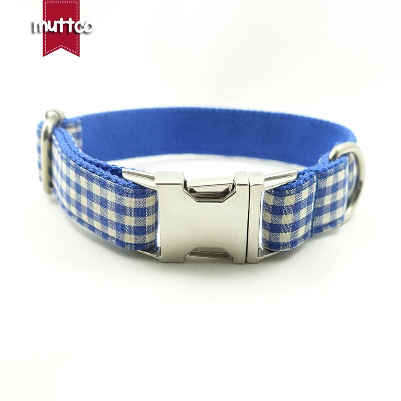 Blue Plaid Dog Collar - Unique Personality Pet Accessory