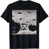 Maglietta Divertente Gatto Alieno UFO Vestibilità Classica Girocollo Nera Magliette per Adulti da Donna Harajuku Marchi di Lusso Playeras De 82975