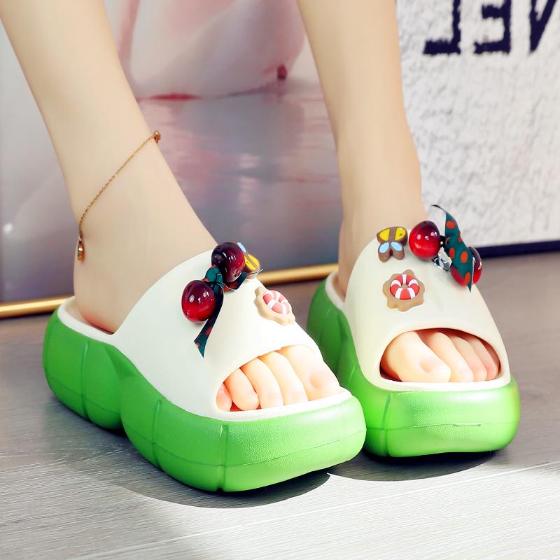 Mode Skor Gummi Tofflor Tofflor Kvinnor Plattform Slides 2025 Massage Sommar Platta Damskor Tofflor Kvinnor Sommar Slides Plattform